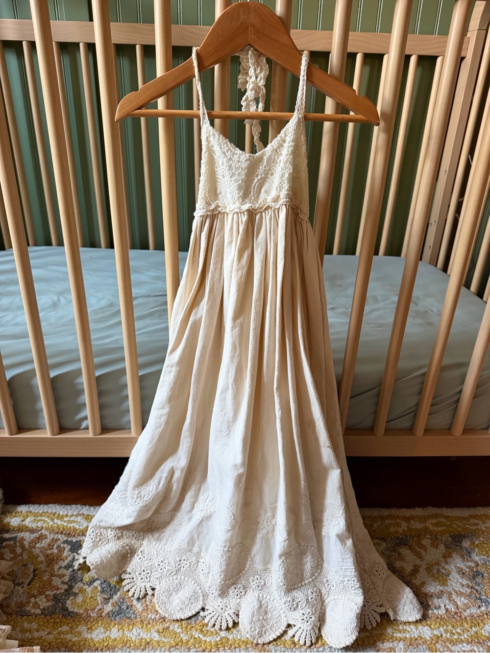 Girls Cream Lace-Trim Formal Dress